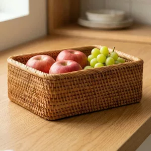woven storage basket, woven fruit basket, wicker basket, woven kitchen basket, wicker storage baskets