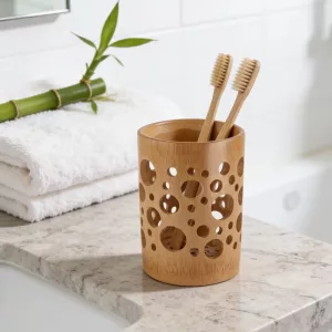 Wooden Bamboo Toothbrush Holder with Holes