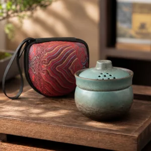 Miniature Ceramic Tea Set for Travel