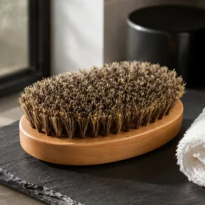 Men's Soft Boar Bristles Beard Brush with Wooden Handle