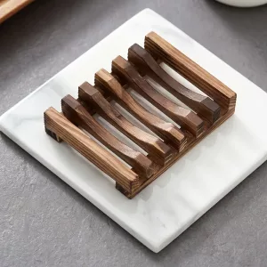 Wooden Bamboo Bar Soap Holder with Holes
