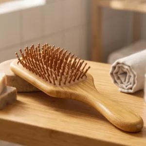 Wooden Bamboo Bristles Hair Brush