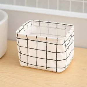 Linen Storage Basket Fabric Toiletries Organizer with Handles