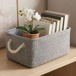 Linen Laundry Basket Storage Box