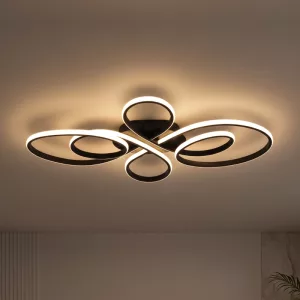 Remote Control Modern Flush Mount Chandelier Dimmable LED Lights