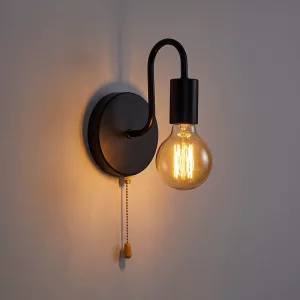 Industrial Iron Sconce Retro Style Wall Lamp with Pull Switch
