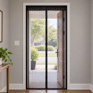 magnetic screen door curtain, mesh magnetic screen door, door net curtain