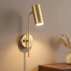 Modern Swing Arm Sconce Rotatable LED Light Bulb Wall Lamp with Switch