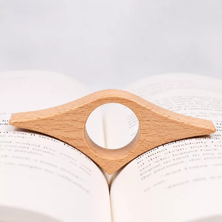 thumb book holder, thumb book page holder, wooden page holder