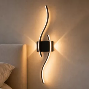Modern Minimalist Curved Iron Strip Sconce Adjustable LED Light Wall Lamp