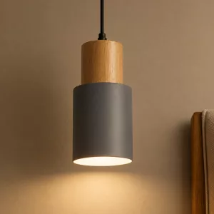 Minimalist Wooden Hanging Single Chandelier LED Bulb Pendant Ceiling Lights