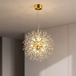 Modern Stainless Steel Dandelion Chandelier Dimmable LED Pendant Lights