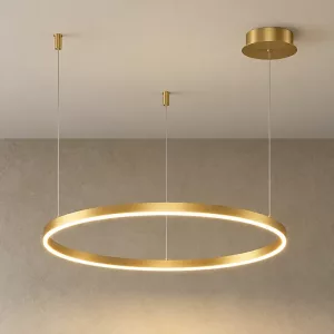 Modern Kitchen Ring Chandelier Dimmable LED Pendant Lights Long Hanging Lamp