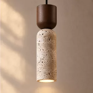 Japanese Style Stone Single Chandelier Long LED Pendant Ceiling Lights