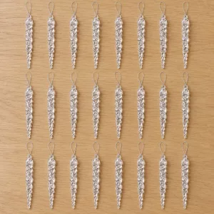 glass icicle ornaments, icicle christmas ornaments, christmas tree icicle ornaments