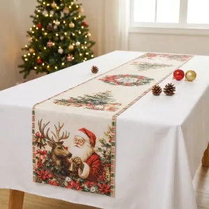 Santa Table Runner Christmas-Themed Decor